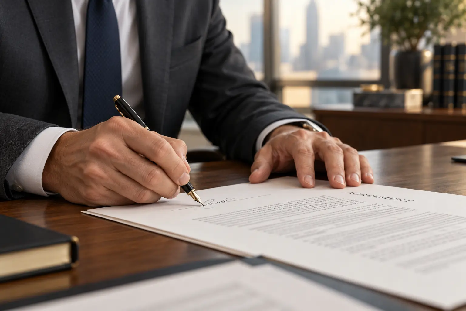 A business agreement being signed